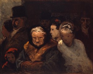 劇場を離れる、1865年 作： Honoré Daumier